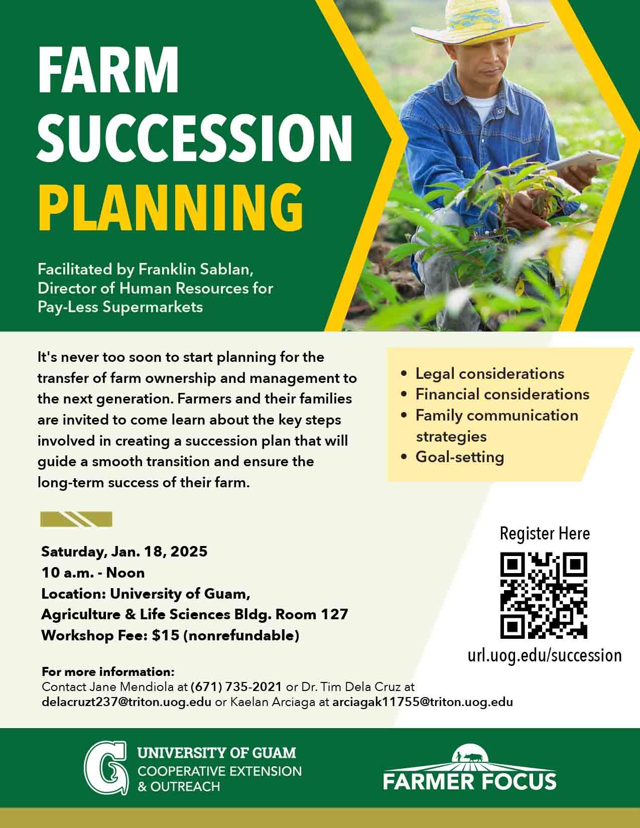 University of Guam to hold farm succession planning workshop