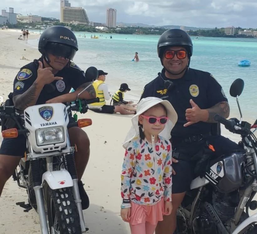 Guam Police officers spread Hafa Adai Spirit to island visitors