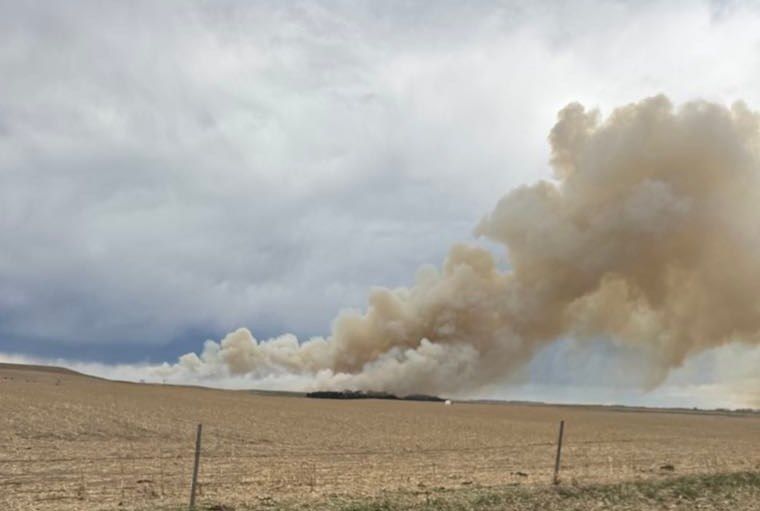 Lightning sparks grass fire near Norden