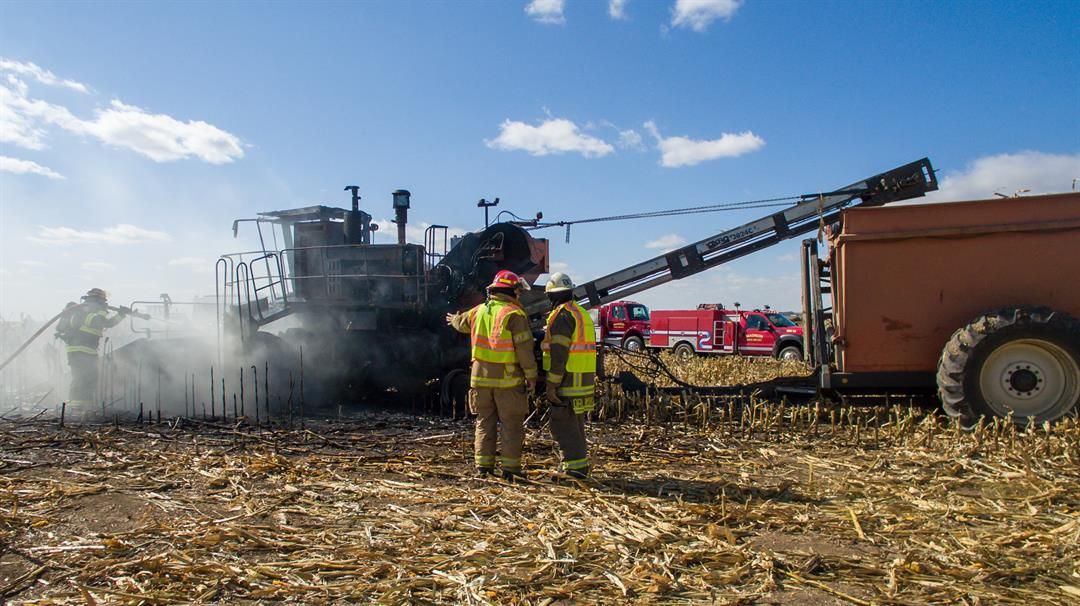 Madison County Combine Fire