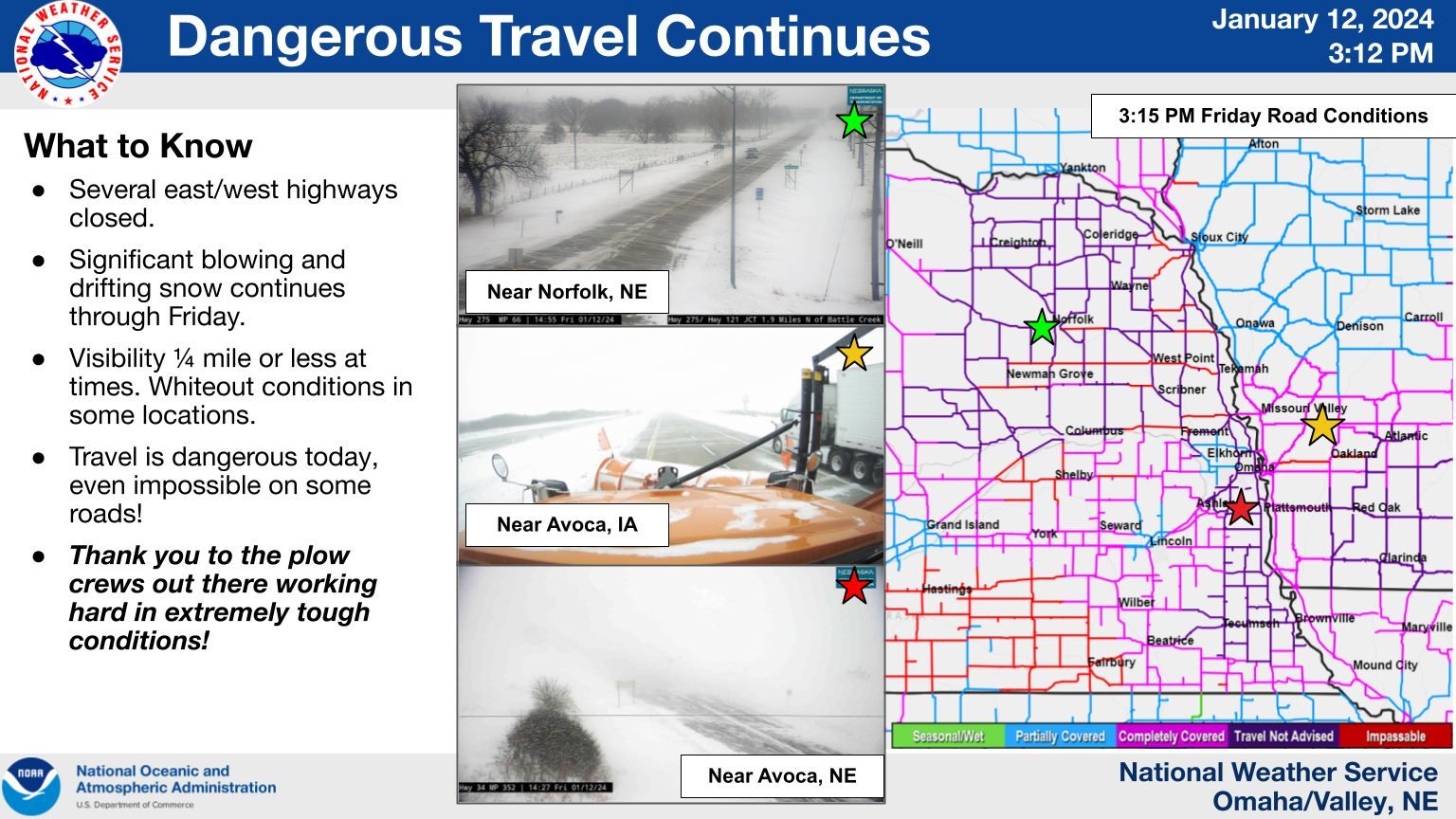 Winter Storm Warnings and Blizzard Warnings issued for parts of Nebraska