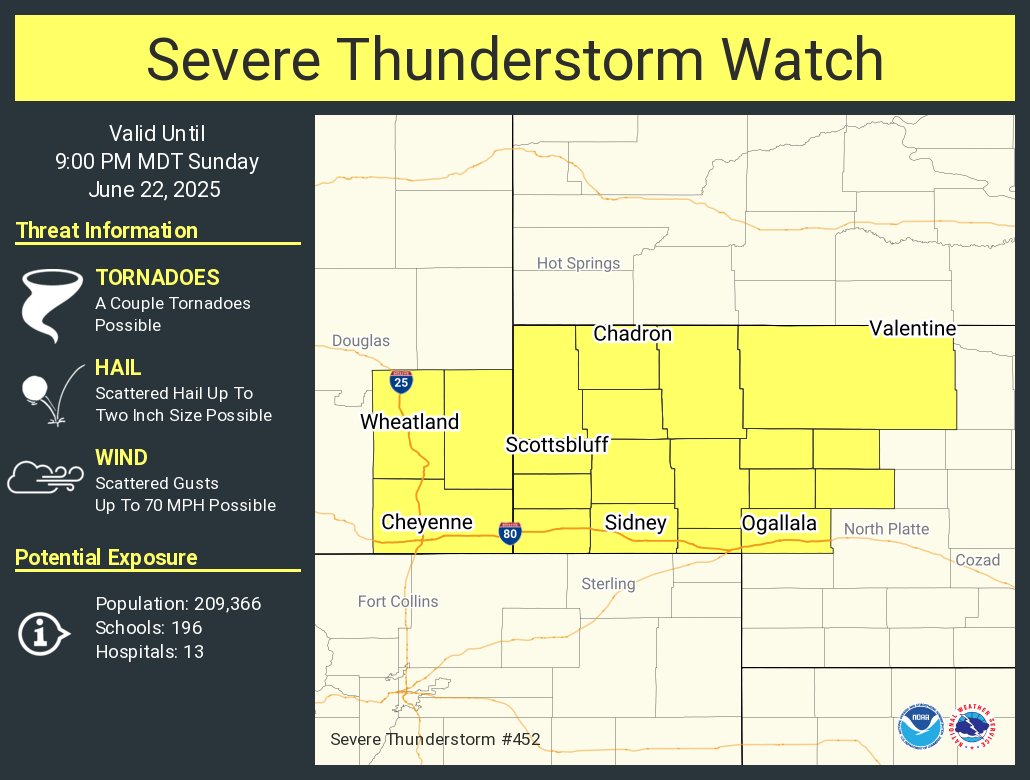 Severe thunderstorm watch issued for Nebraska panhandle and ...
