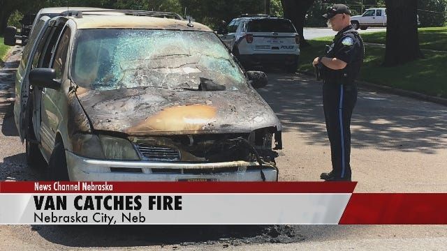 Van Catches Fire Near Nebraska City Library